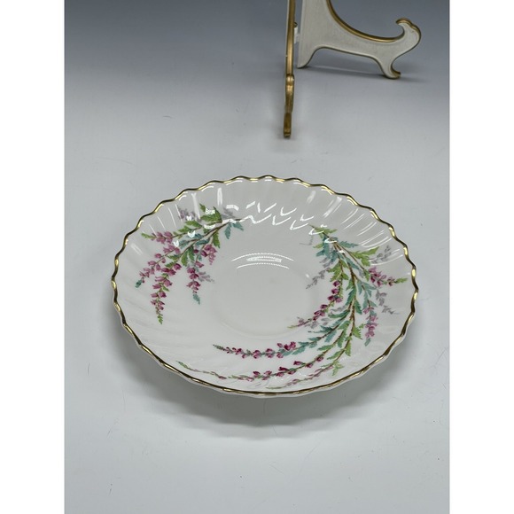 Royal Doulton Bell Heather Saucer Plate Bone China Floral Vintage S2 - Picture 4 of 6